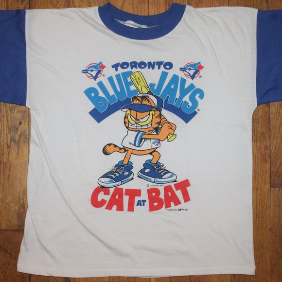 BNWOT Vintage 1993 Garfield Toronto Blue Jays Shirt + 2x Toys + 1 Ball + Chest - Picture 2 of 16